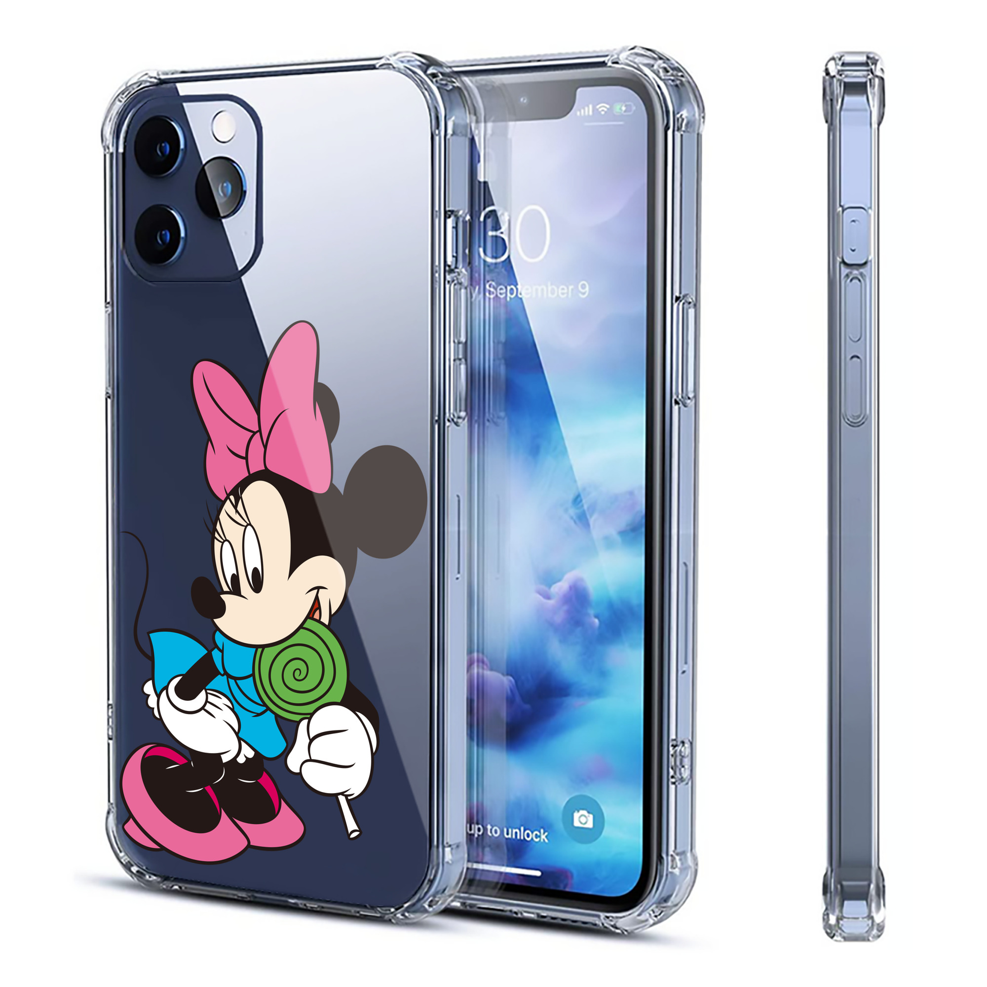 （画像用） ミッキーマウス Mickey Mouse 【iPhone 12シリーズ対応】透明スマホケース（クリアソフトケース）